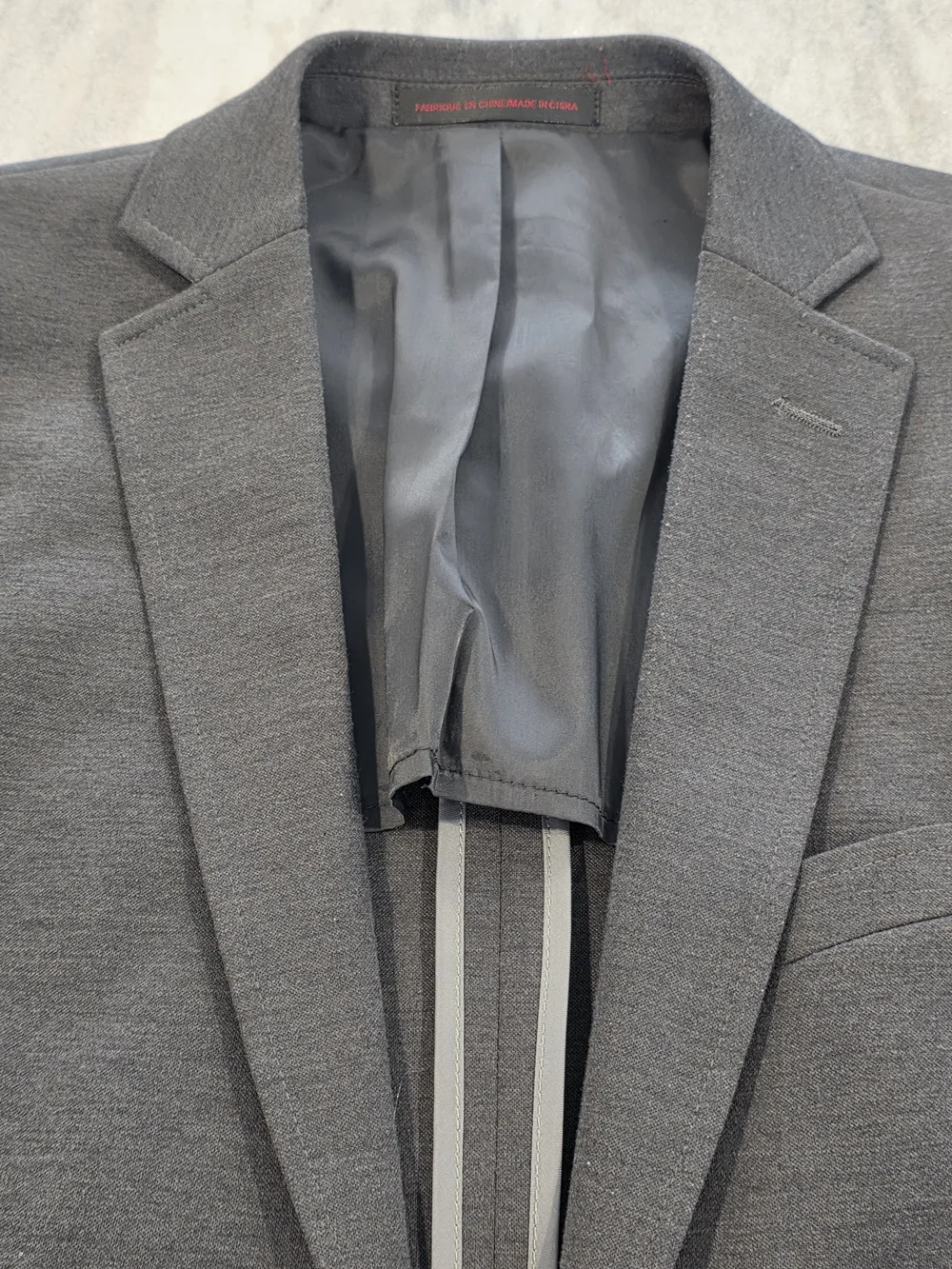 40R Men's 1670 by Hudson's Bay Unstructured Blazer Dark Gray 2 Button Sport Coat